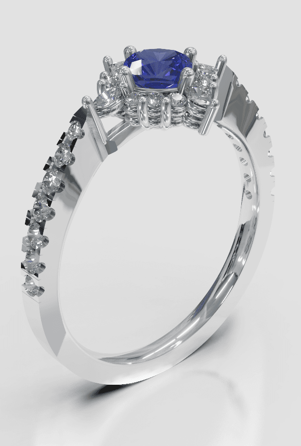 Garrett Style - Square Halo - $3,500 (with side diamonds)