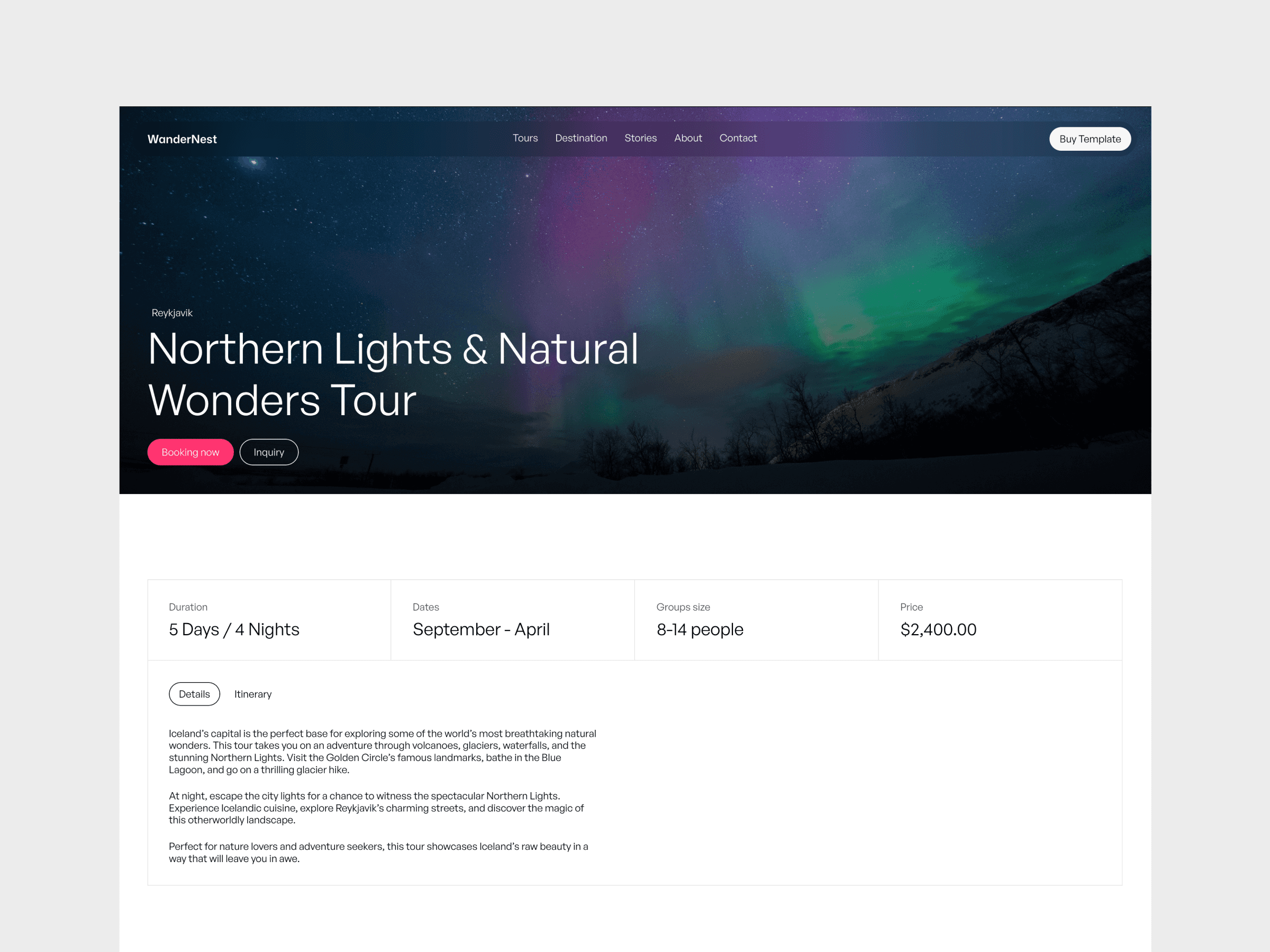 Travel Agency Website Framer Template