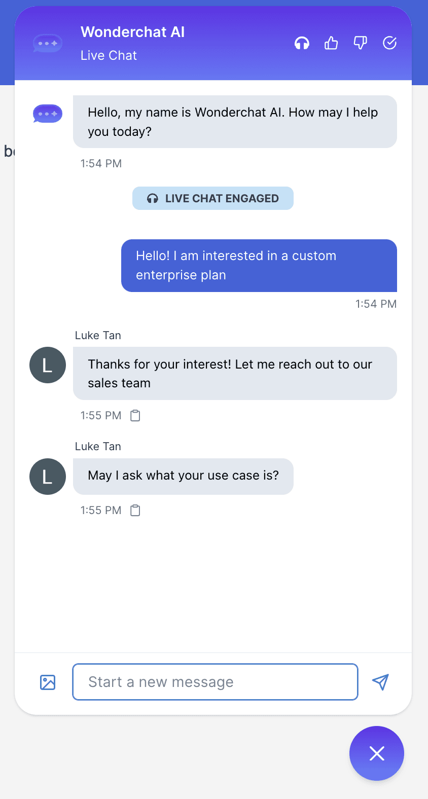 Wonderchat AI agent 5