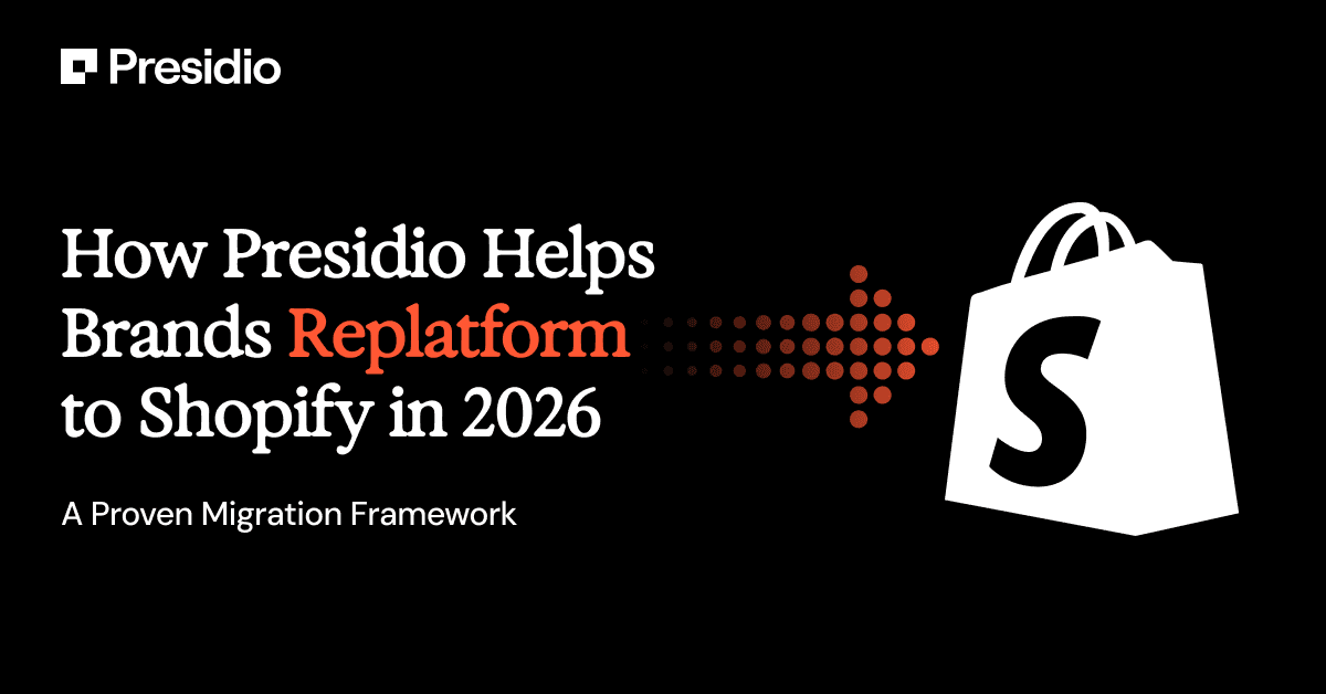 Presidio Shopify migration framework banner for ecommerce replatforming