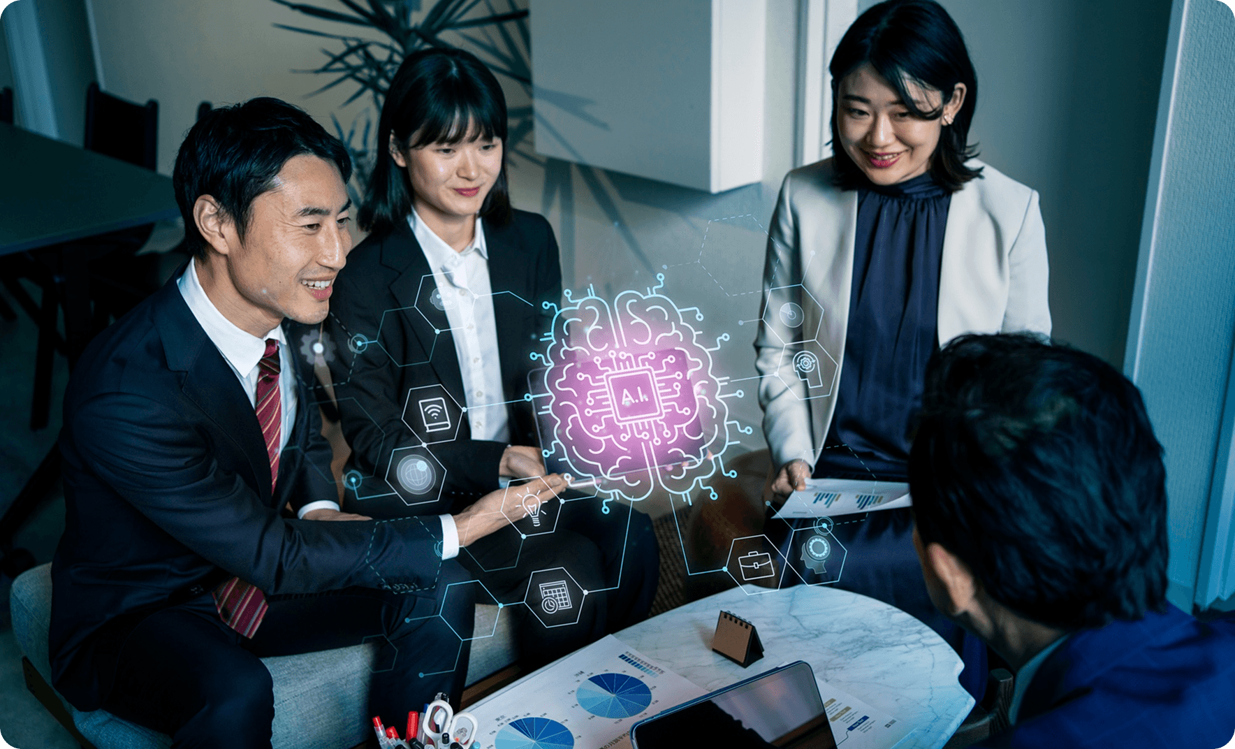 Person using ai tool at job
