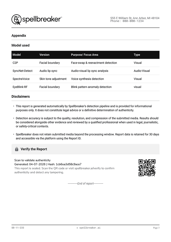 Detailed report, page 3