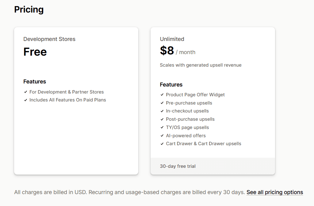 Zipify OCU pricing plans