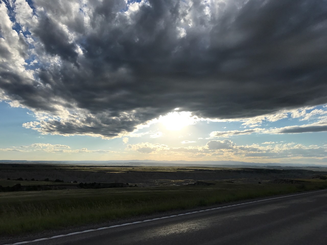 Sun over an open road