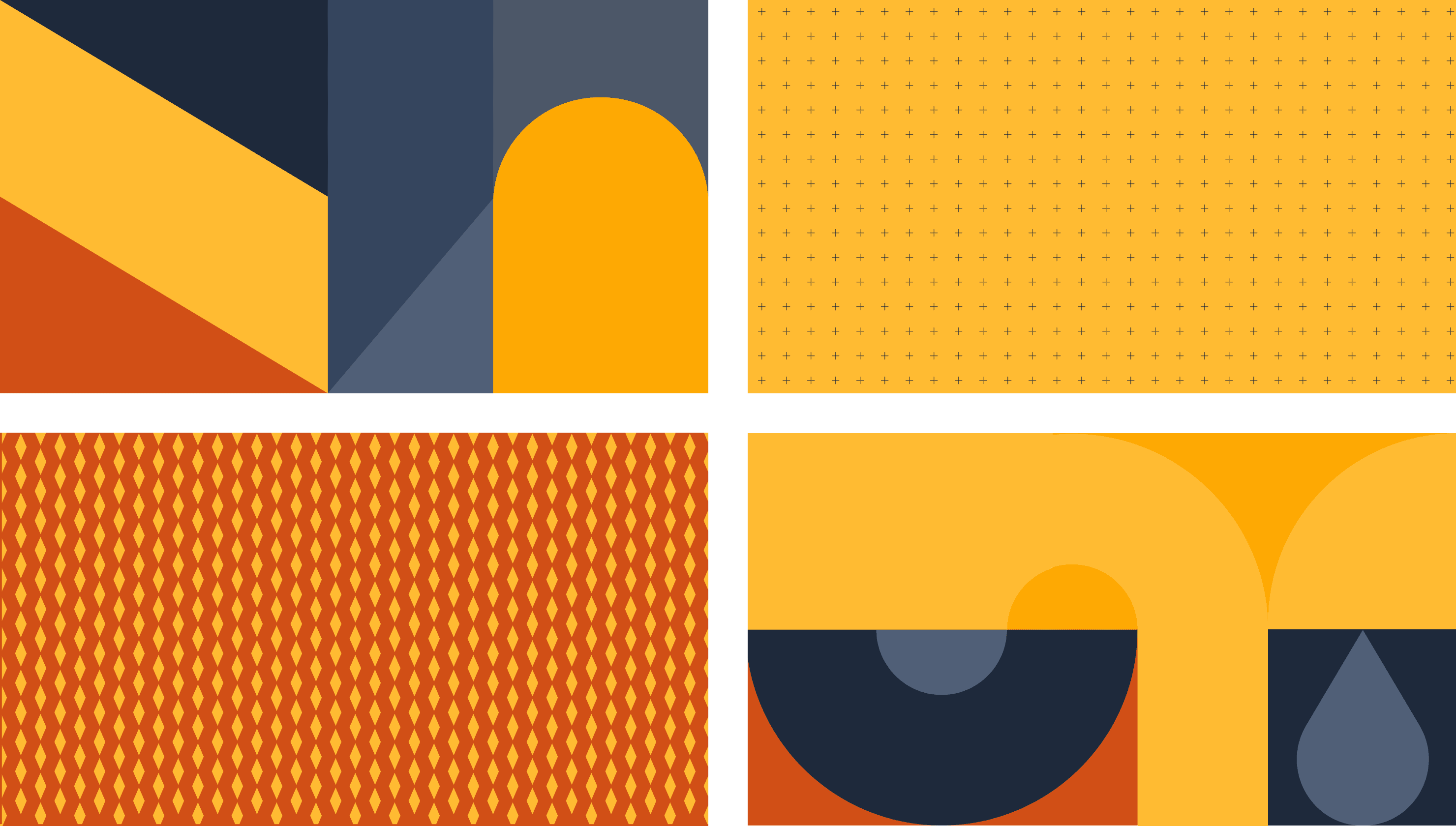 Various backgrounds created from teh brand shapes used at BrandBook