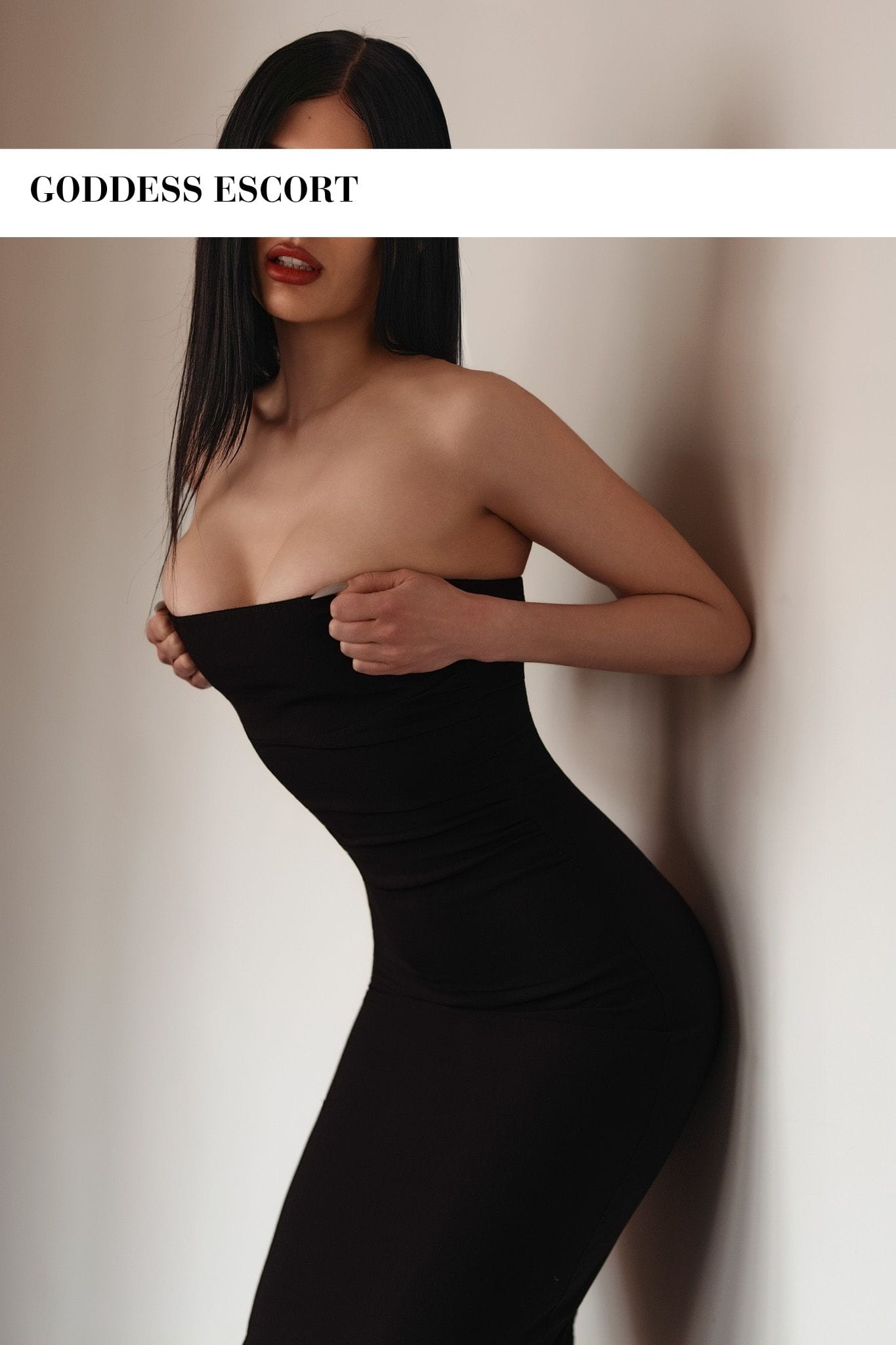 Tall, slim, and elegant escort in lingerie on stairs