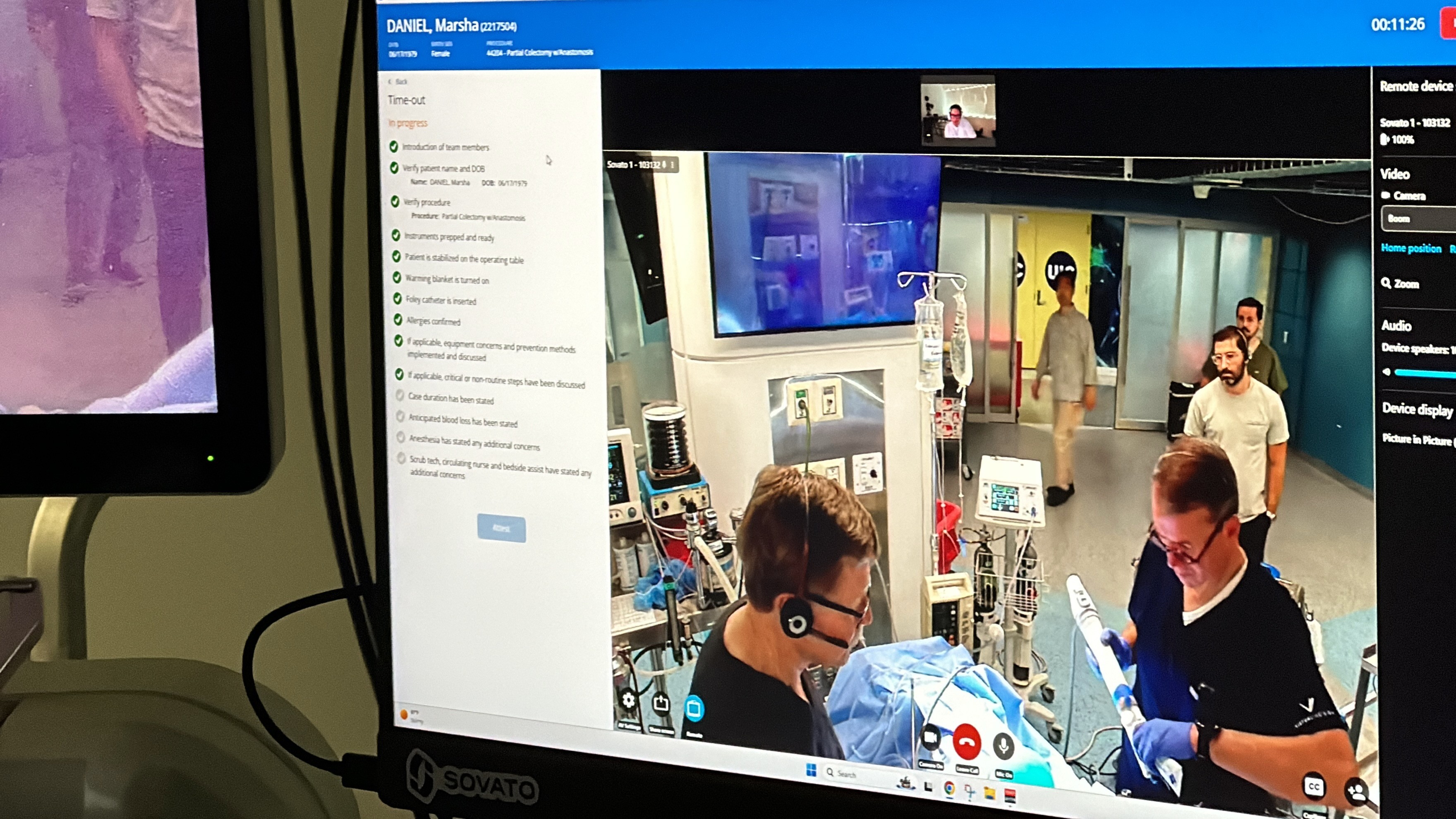 Image of remote surgery seeing into an OR