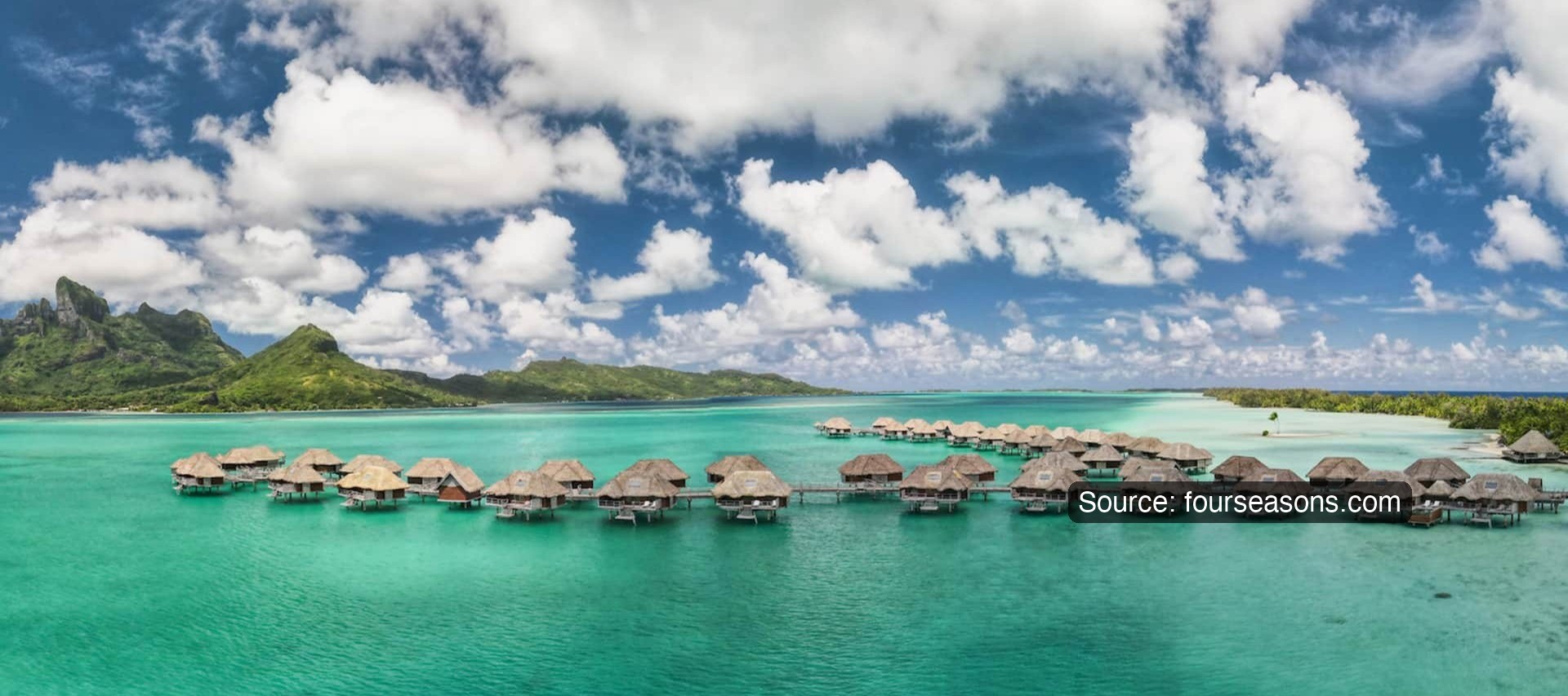 Four Seasons Resort Bora Bora overwater bungalows on the lagoon