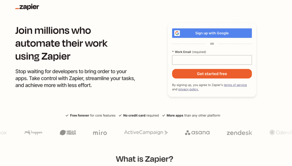 Plataforma de Zapier