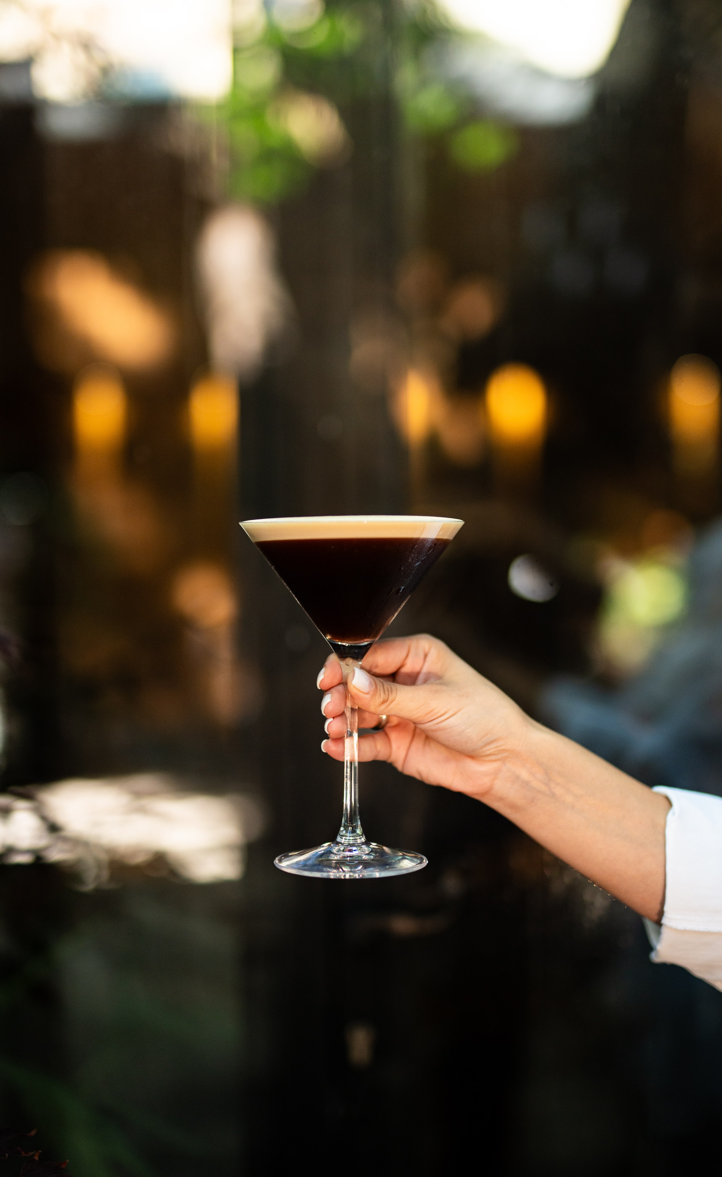 Exotic cocktail with pineapple garnish