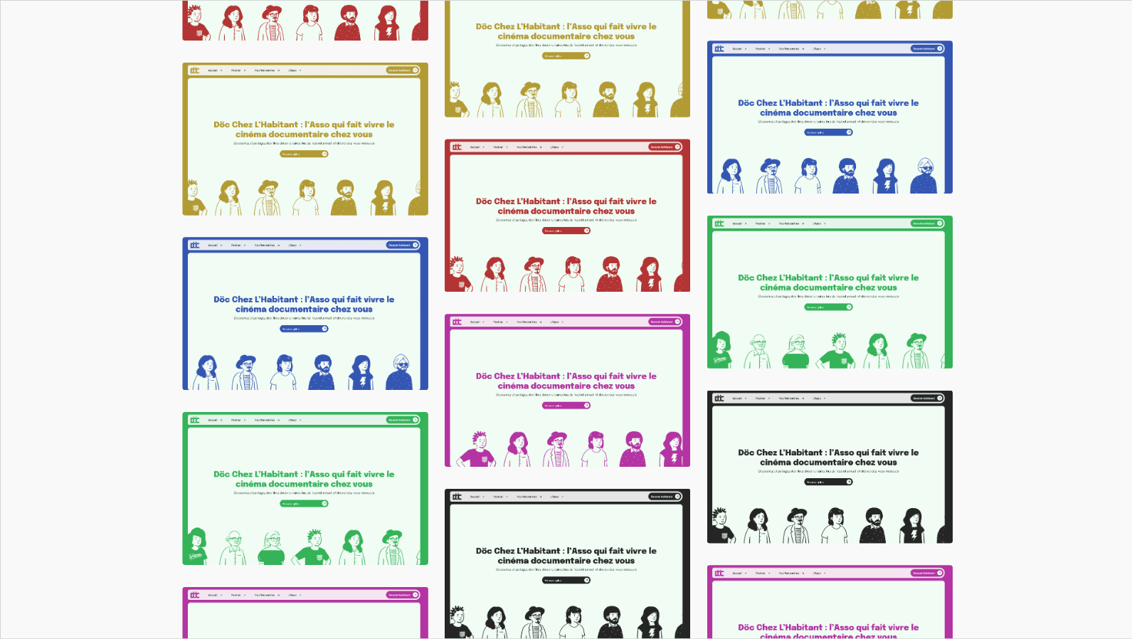 écrans de l'assoction Döc Chez l'Habitant, designé et développé par Ilies MANATA, Ux / Ui Designer, Développeur Expert Framer, Nord, Lille