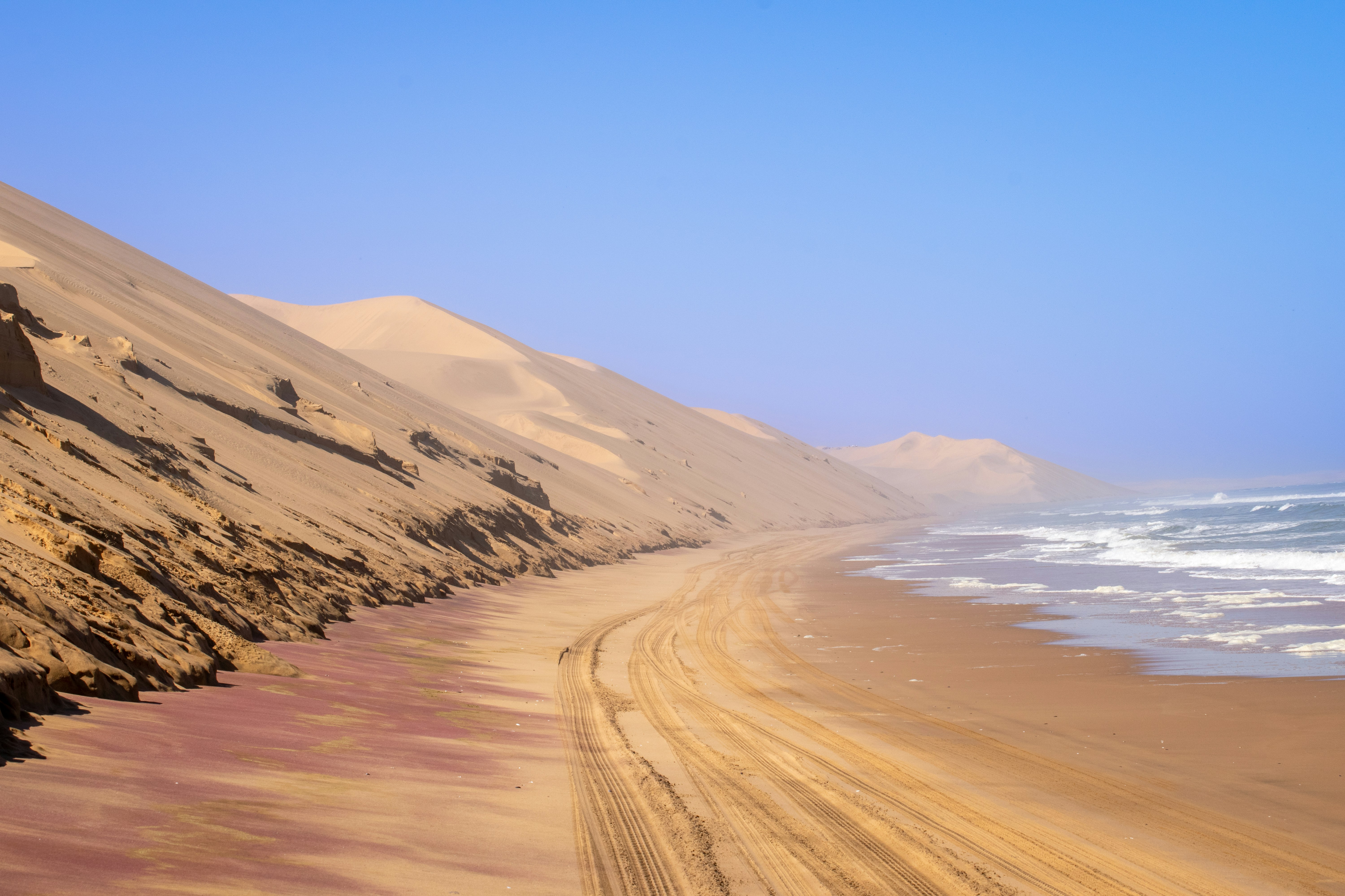 Beautiful Namibian Dunes Meeting The Ocean