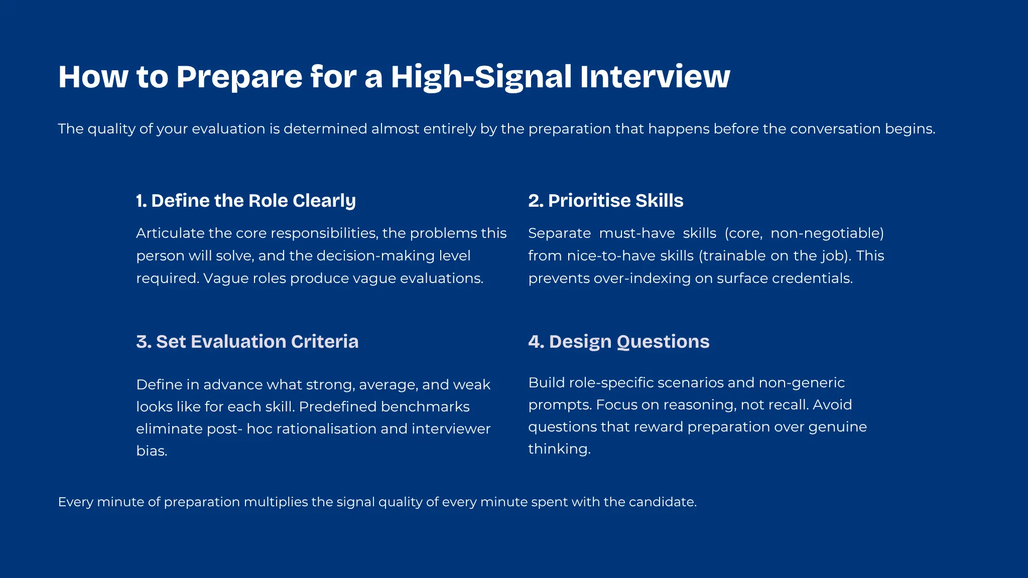 How to prepare for a high signal interview