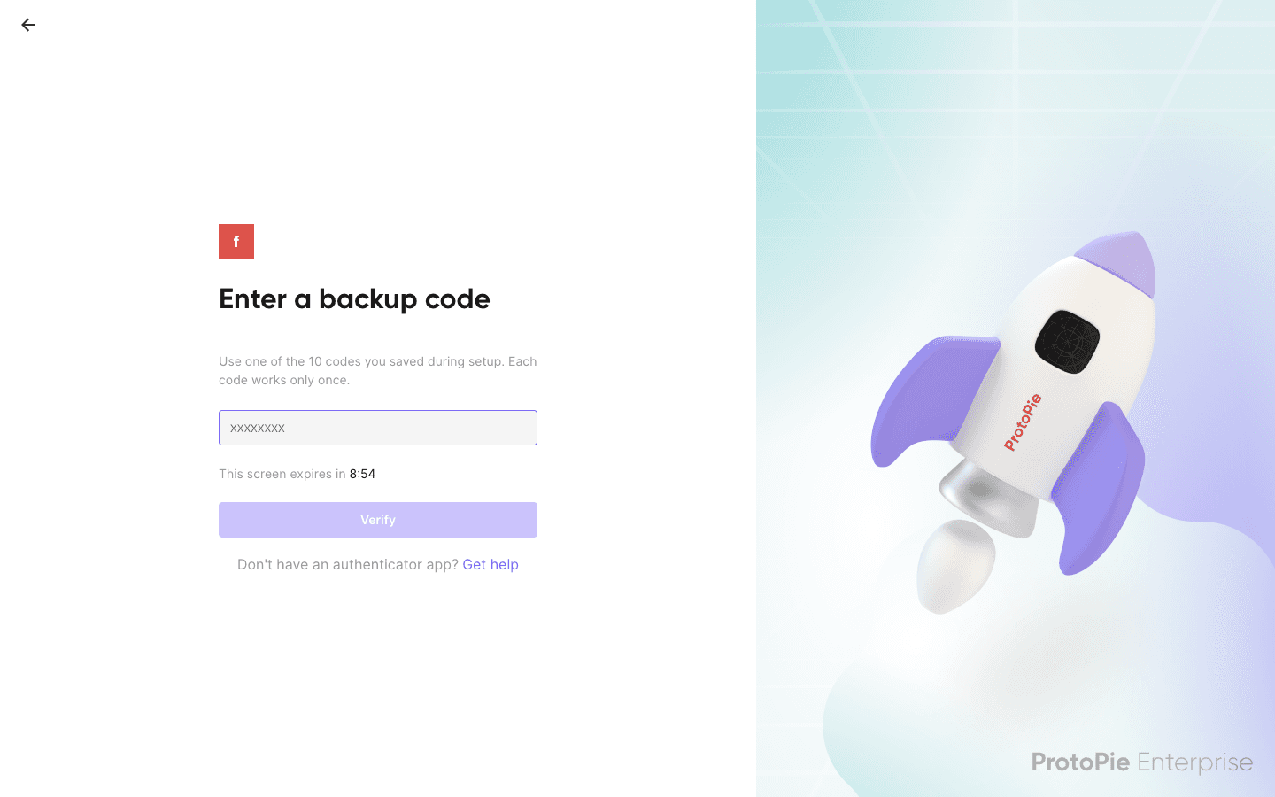 Enter a backup code