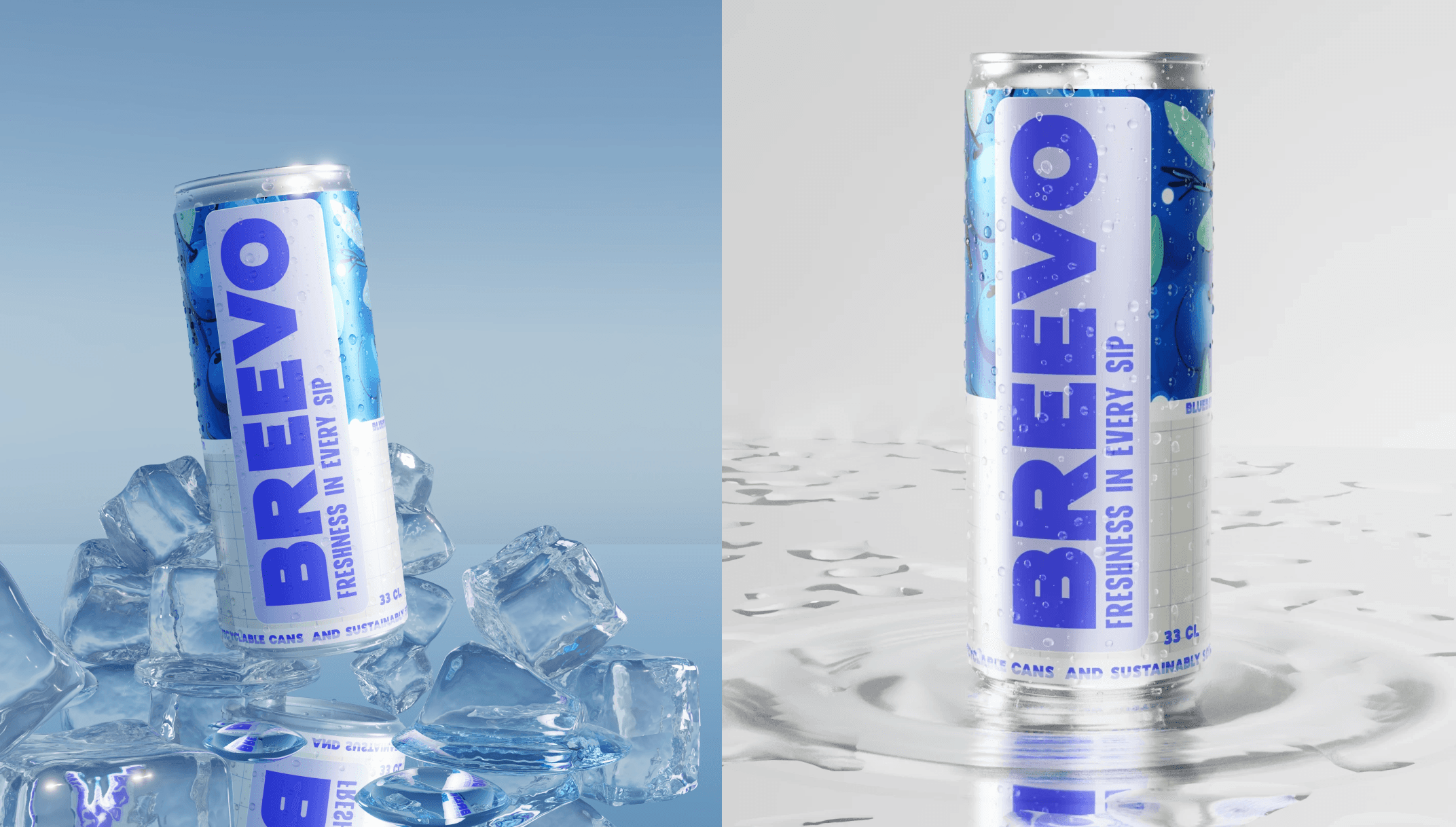 Beverage can digital twins in ice