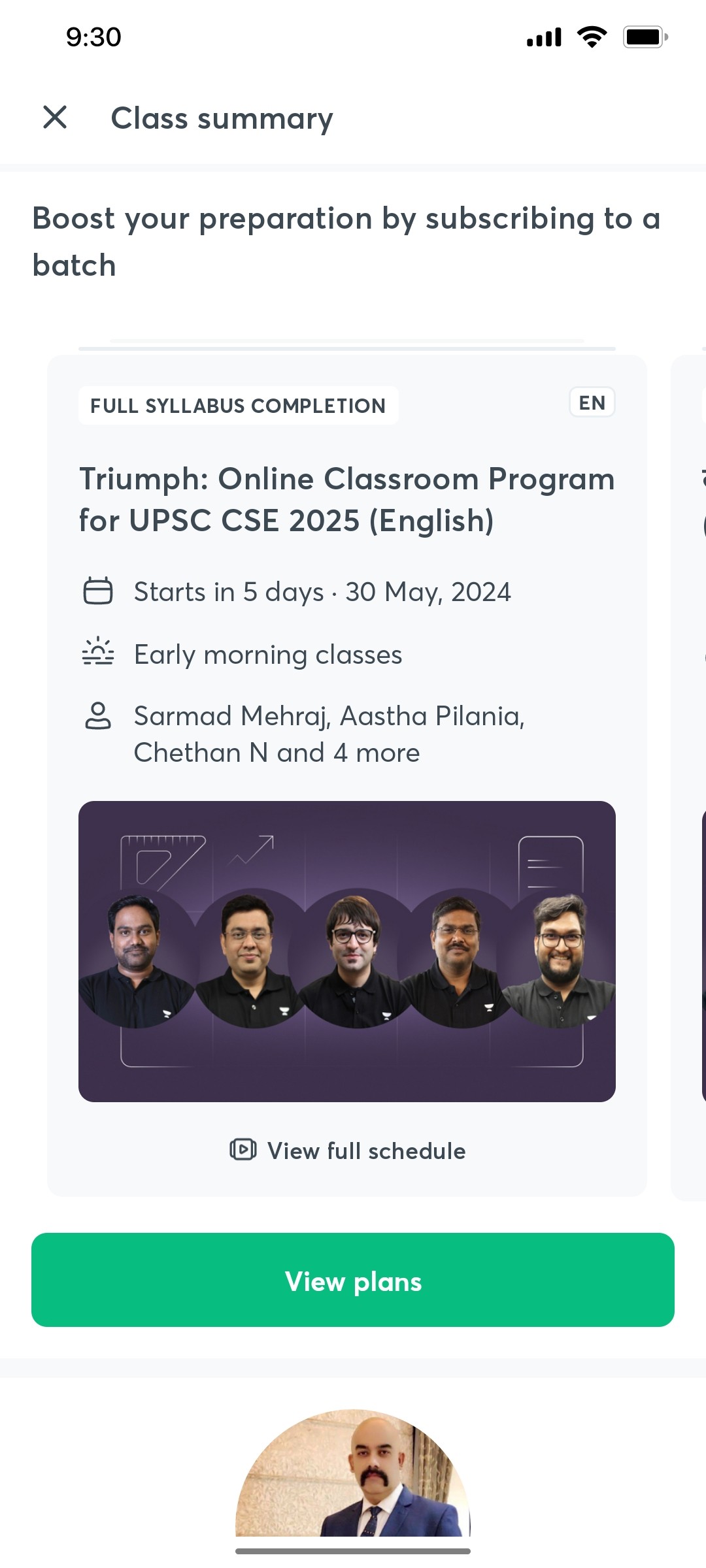 Unacademy  Class Summary Screen