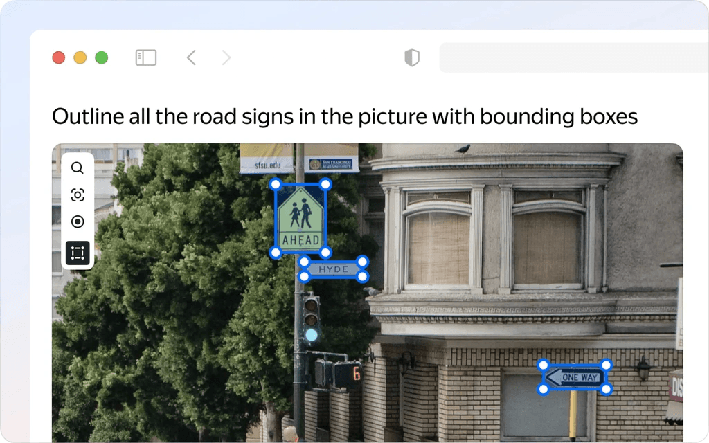 Image showin bounding boxes for defining object boundaries.