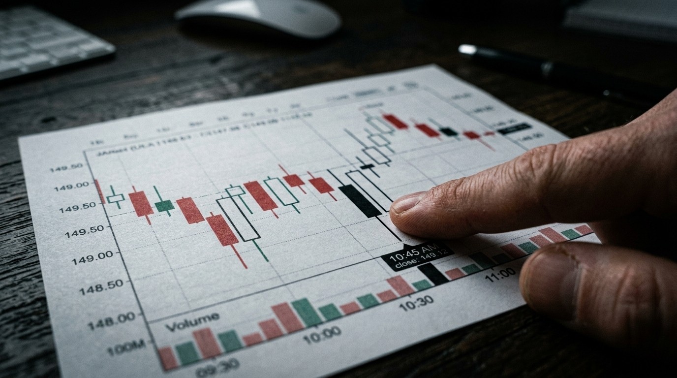 Price trend showing exhaustion signals before reversal