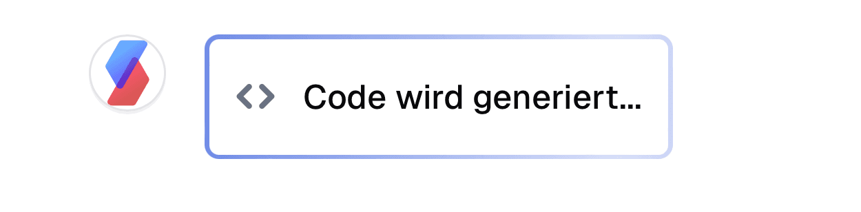 KI-gestützte Datenanalyse in der AI Suite: Textfeld mit "Code wird generiert..."