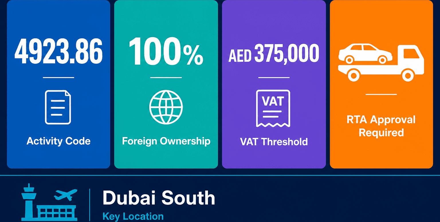 Infographic: How to Get a Motor Vehicles Transportation Business License in Dubai