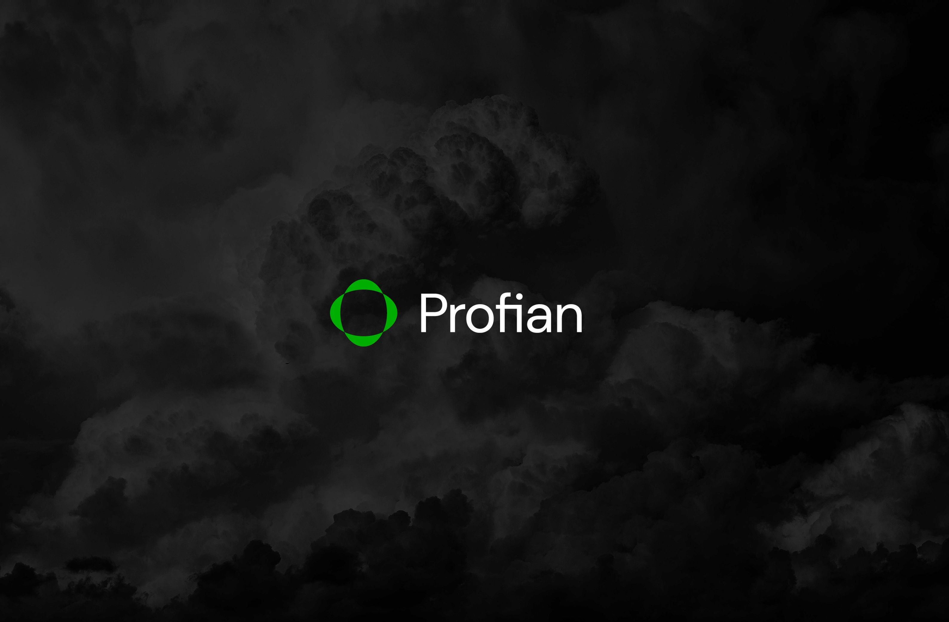 Logo of Profian prominently displayed on a dark, cloudy background.