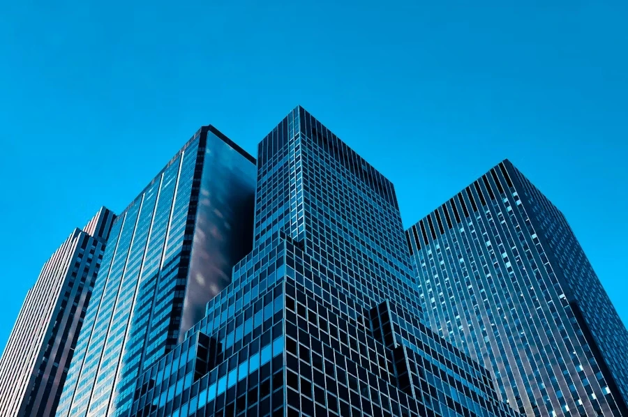 skyscrapers on blue sky