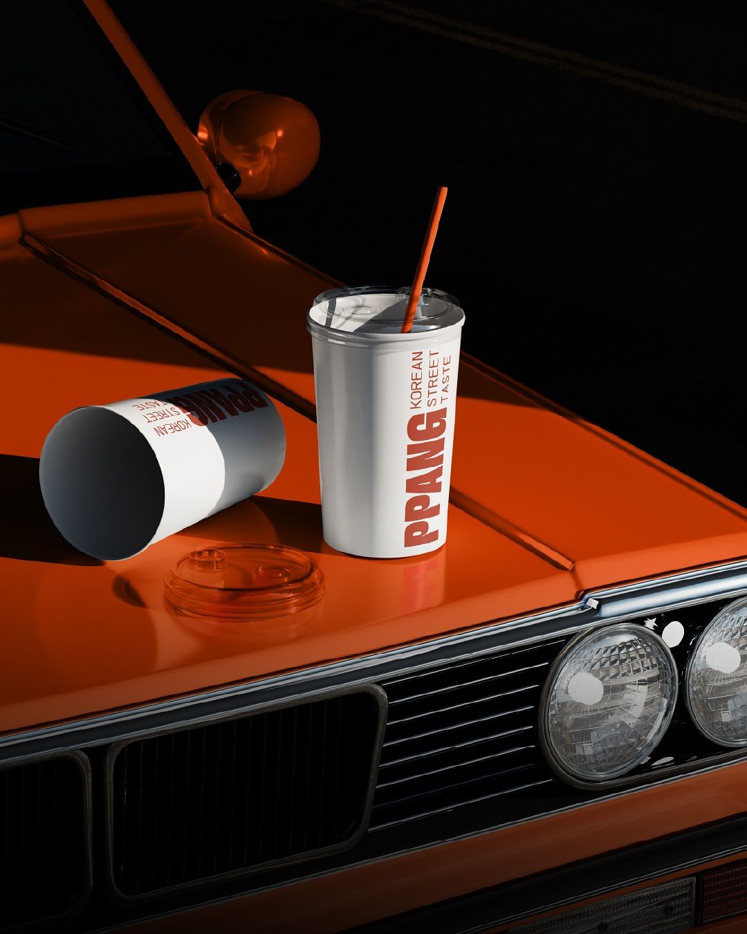 A bottle on a car