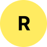 Logo avec la lette R qui représente le prénom du client qui a installé des panneaux photovoltaïques