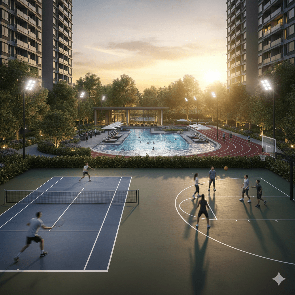 Professional sports courts and outdoor fitness zones within M3M Sector 103 Gurugram