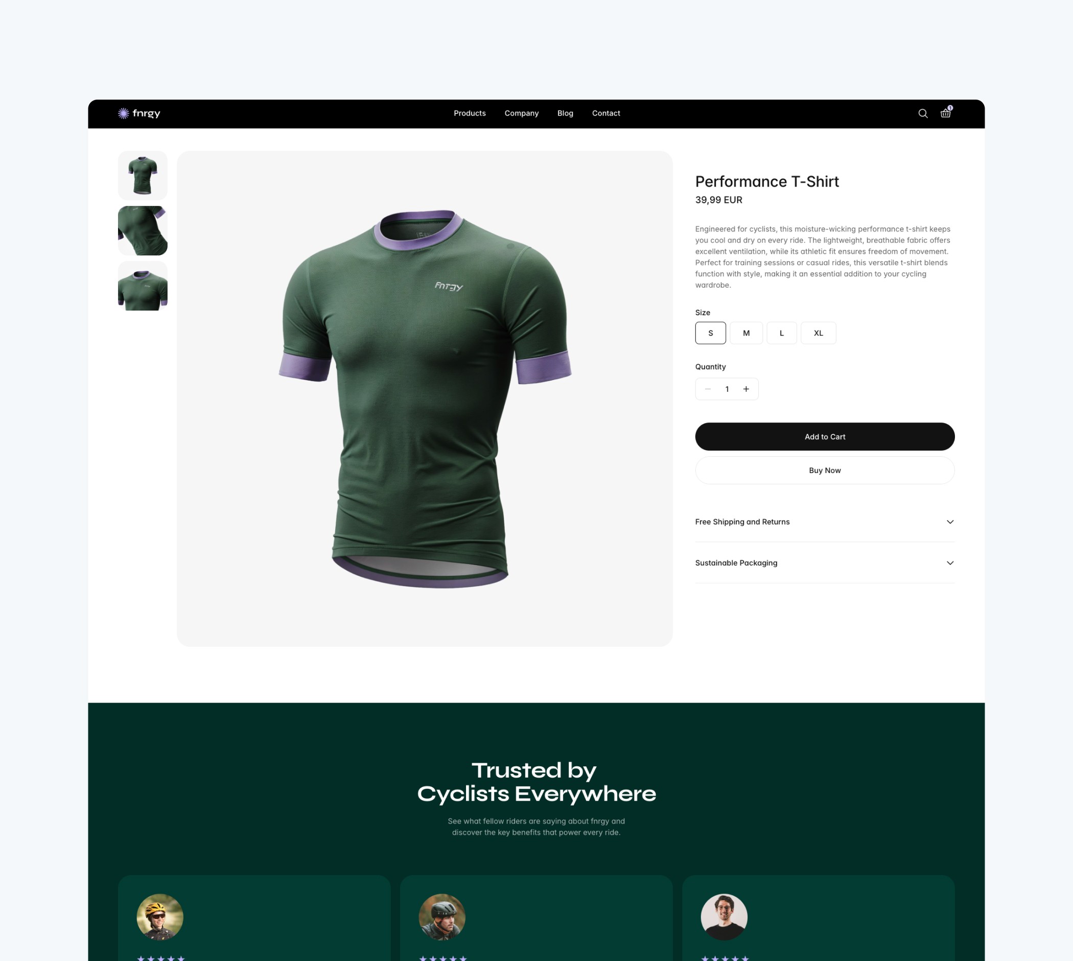 Product detail page