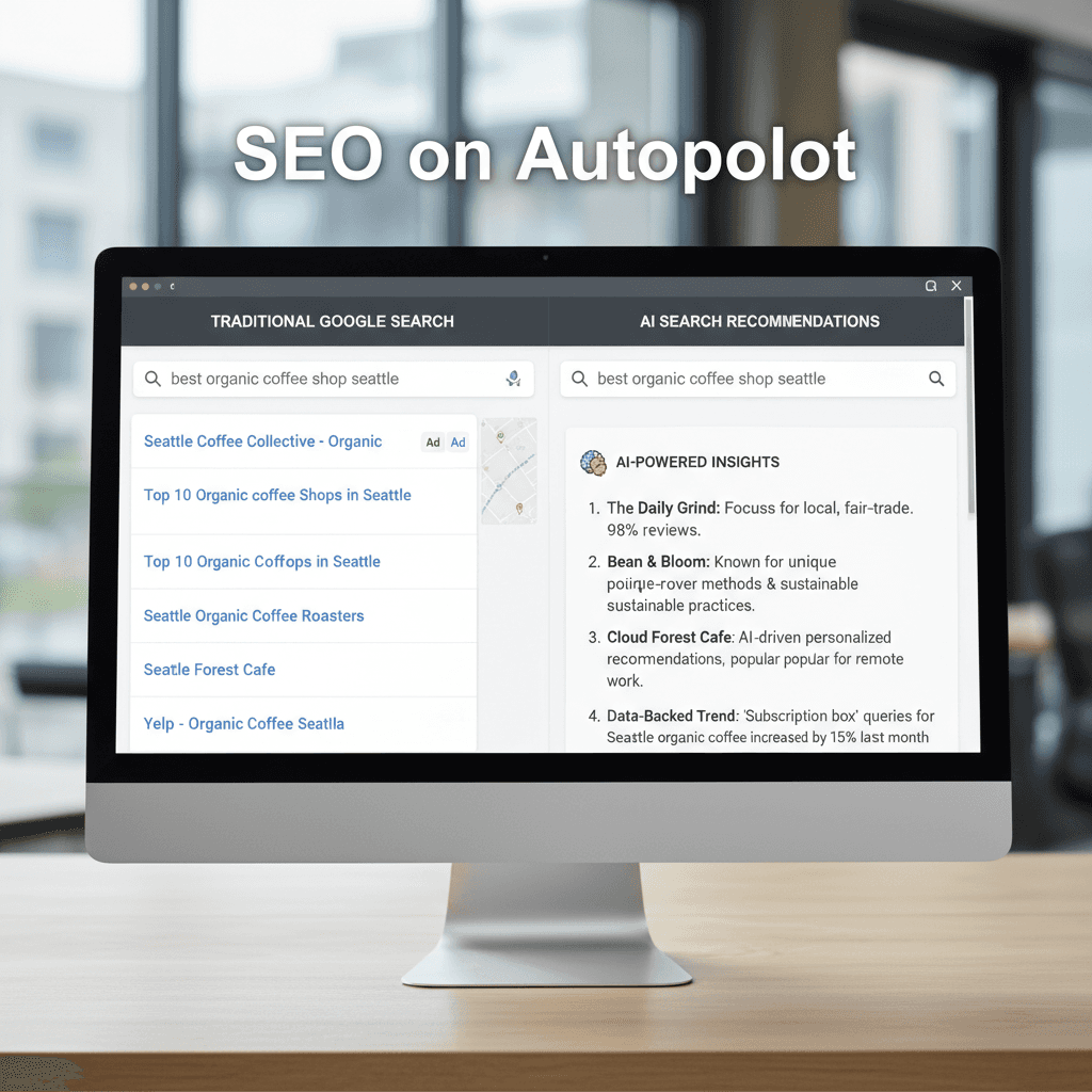 SEO on autopilot optimization results comparing traditional and AI search engines