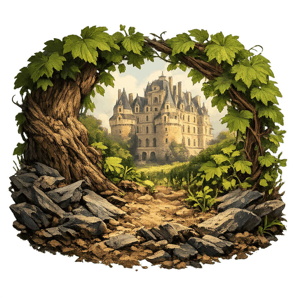 Detailed graphic of the Anjou-Villages wine region.