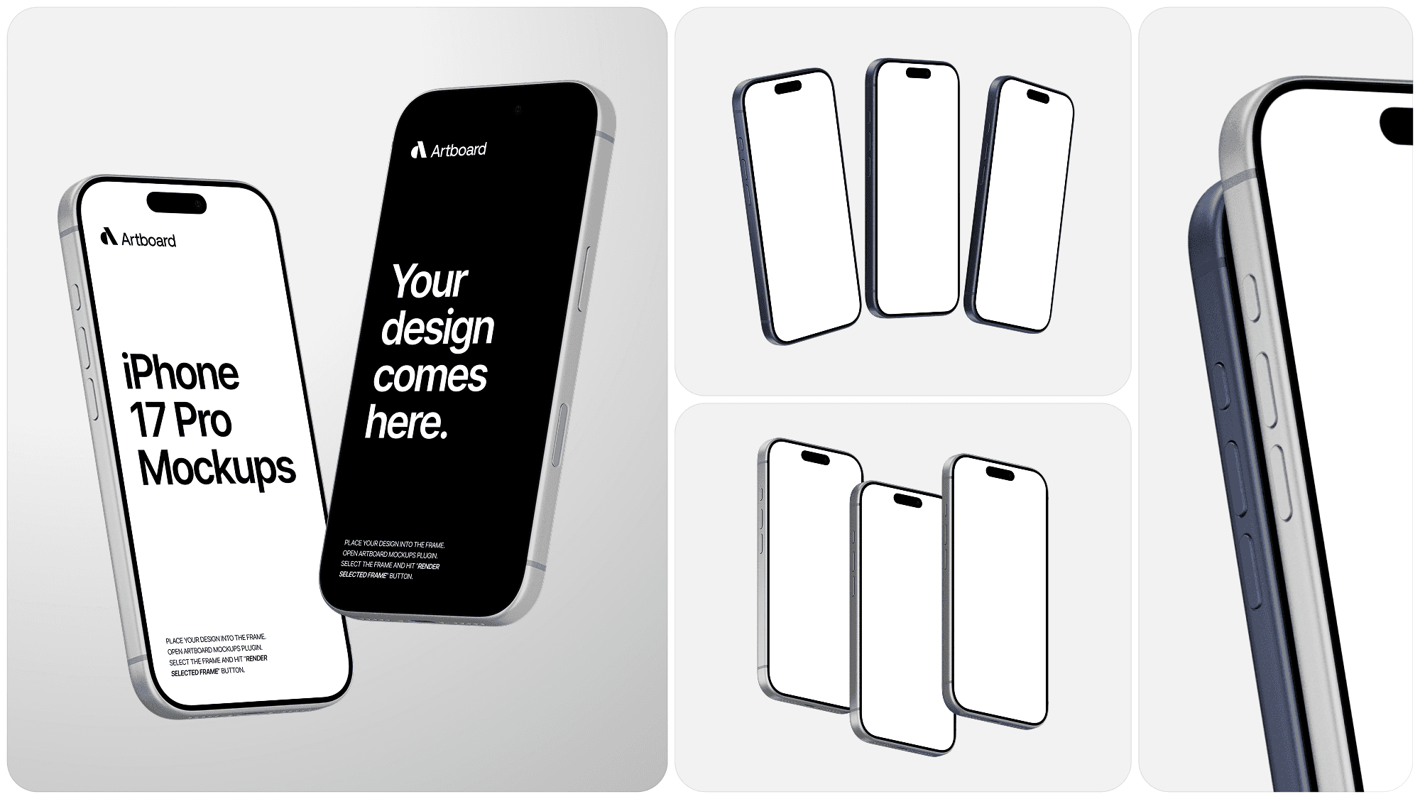 iPhone 17 Pro Mockup Multiple Screens