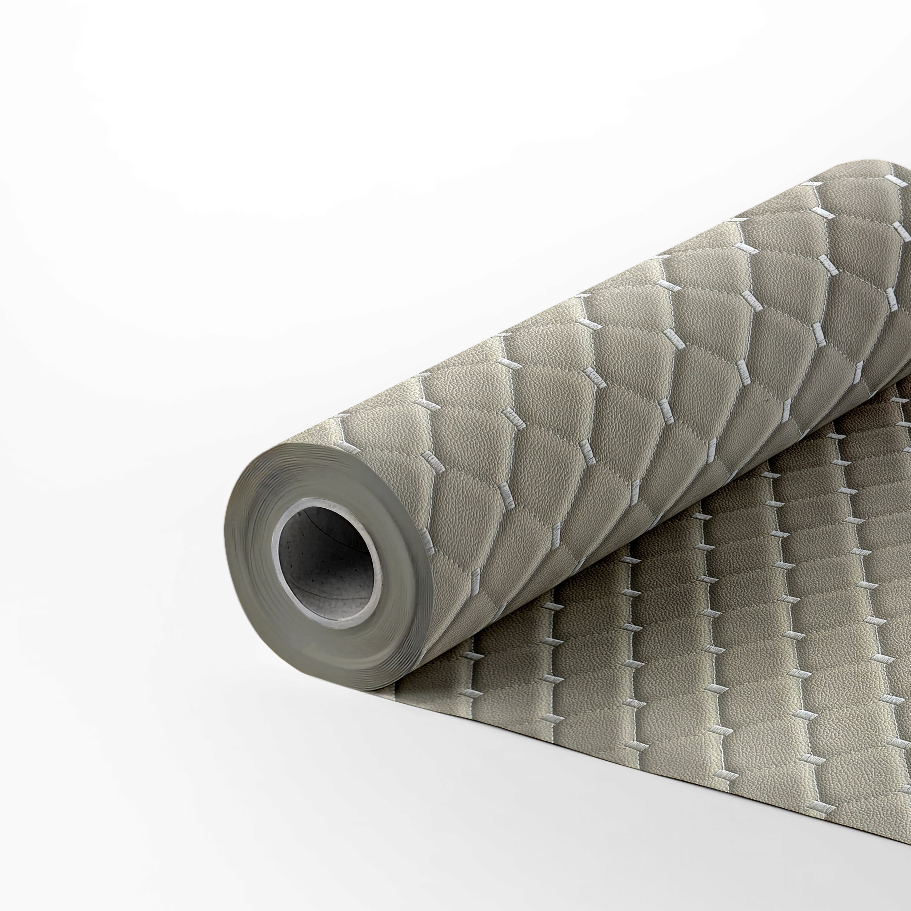 rolo de tecido courvin costurado diamante natural