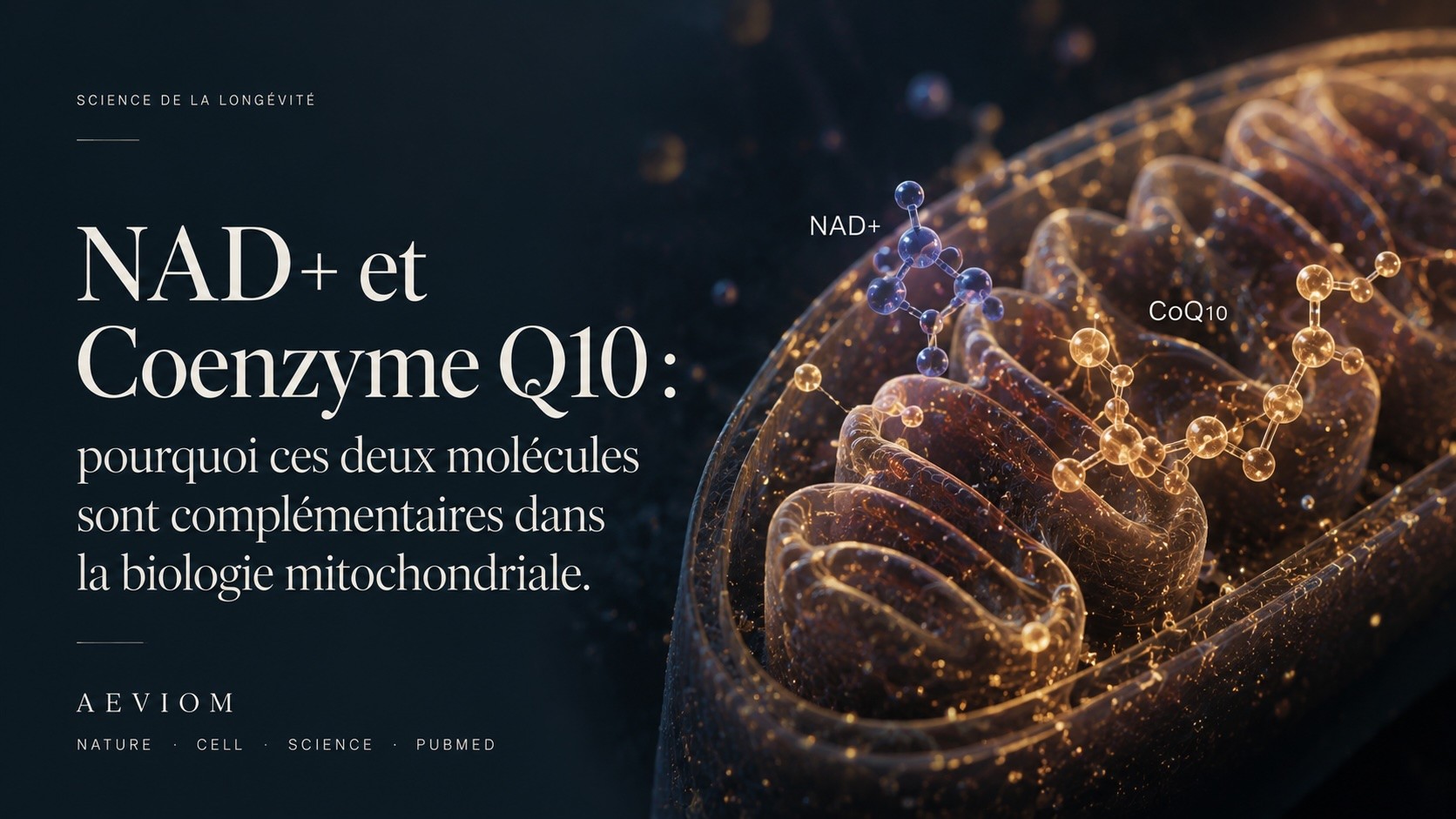 NAD+ et Coenzyme Q10 : pourquoi ces deux molécules sont complémentaires dans la biologie mitochondriale