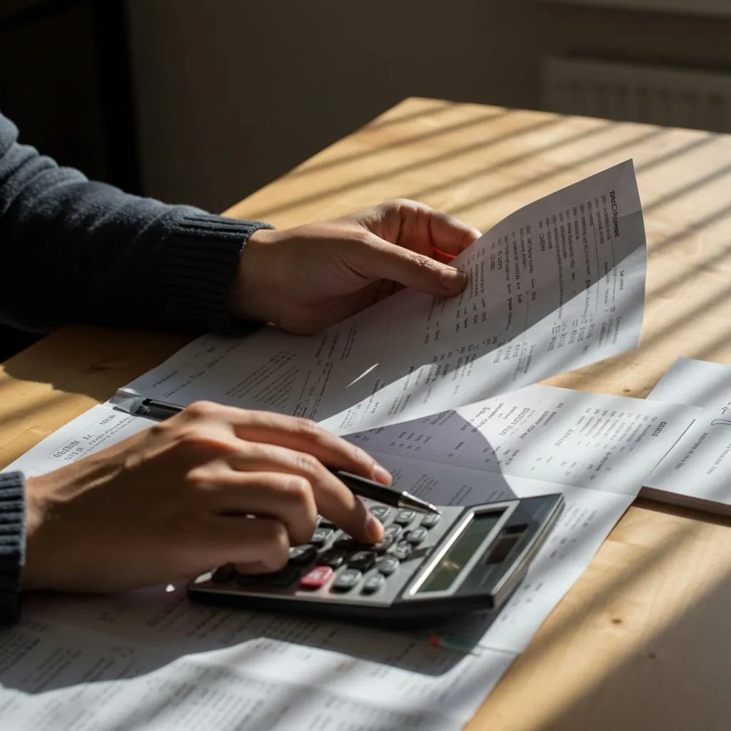 Persona calculando el IBI de su vivienda en Alcorcón