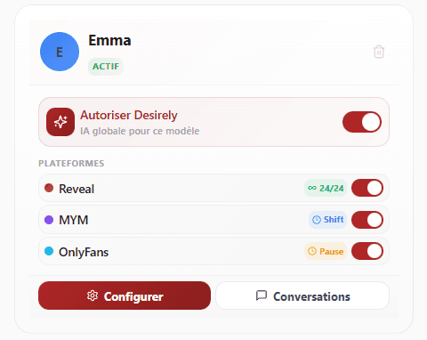 Desirely configuration