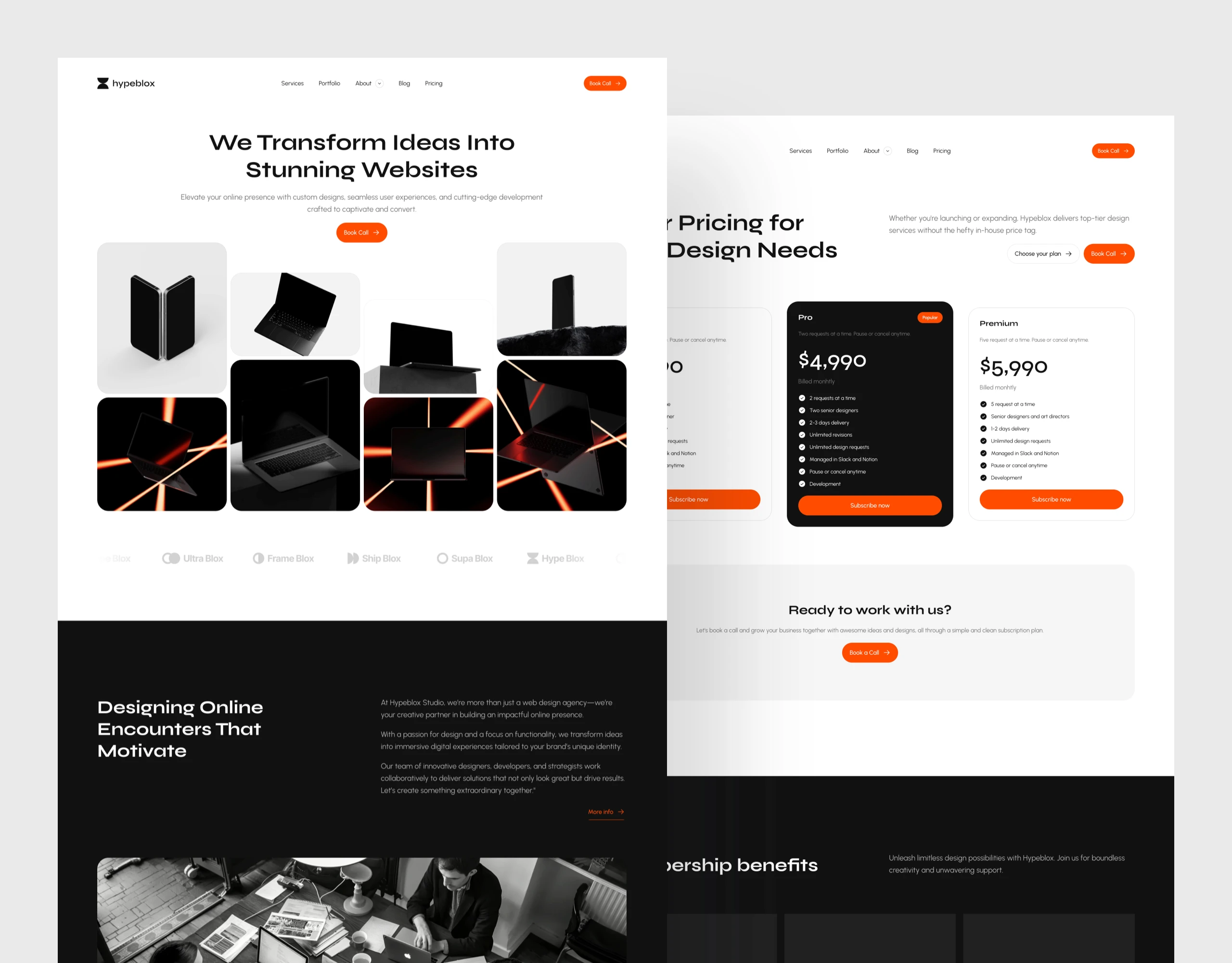 Hypeblox Agency Studio Portfolio Framer Website Template