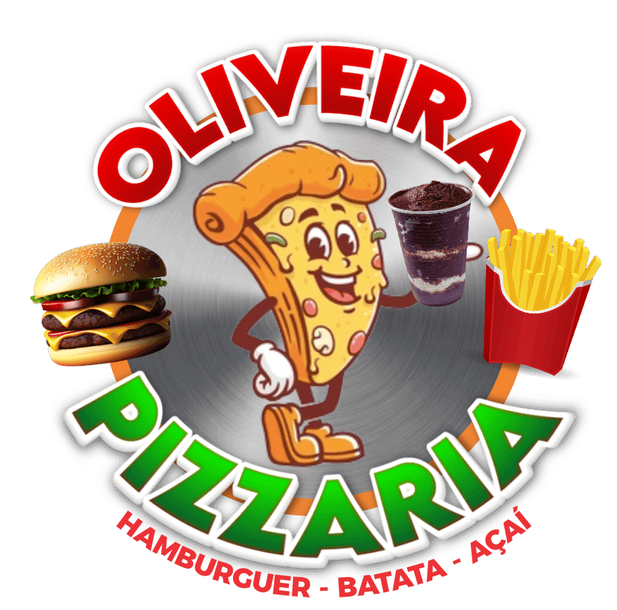 Logotipo da Oliveira Pizzaria, representando pizzaria especializada em pizzas artesanais, com identidade visual profissional e foco em qualidade e sabor.