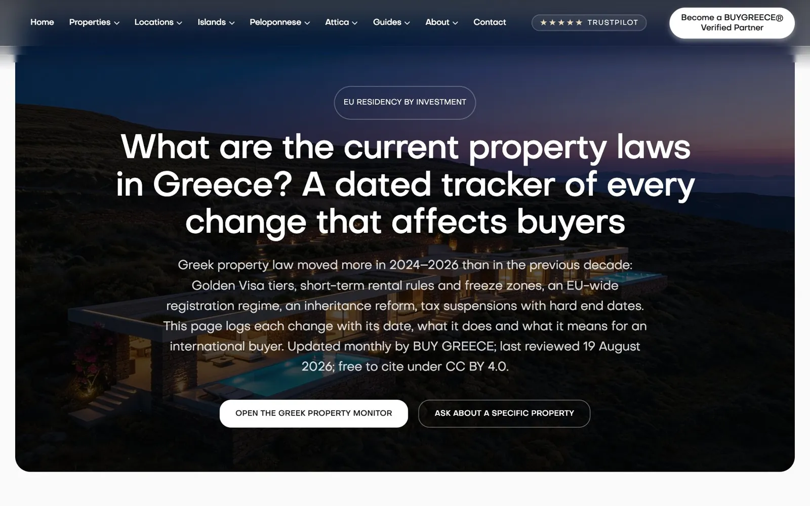BUY GREECE Property law tracker page