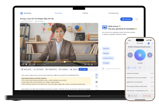 Mockup of Jamworks desktop and mobile screens