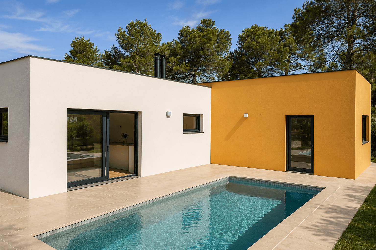 Casa blanca amb arbres