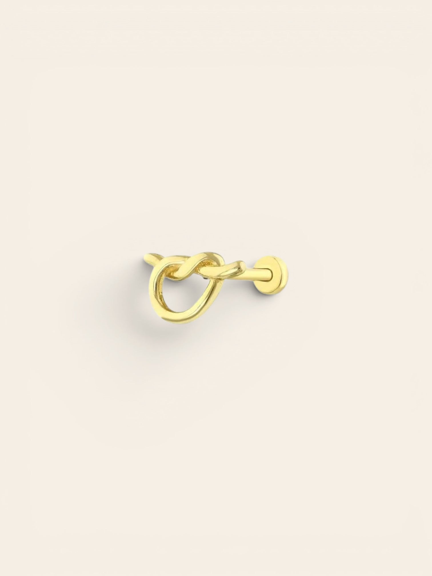 Assos Pırlanta 14 Ayar Altın Düğüm Tasarım Tragus Piercing Küpe