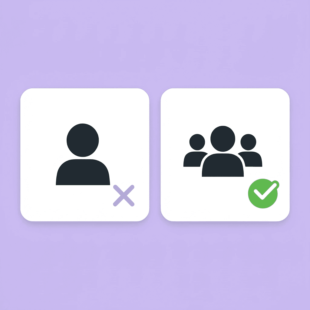 Comparison showing a single struggling AI agent on the left versus multiple collaborative AI agents on the right