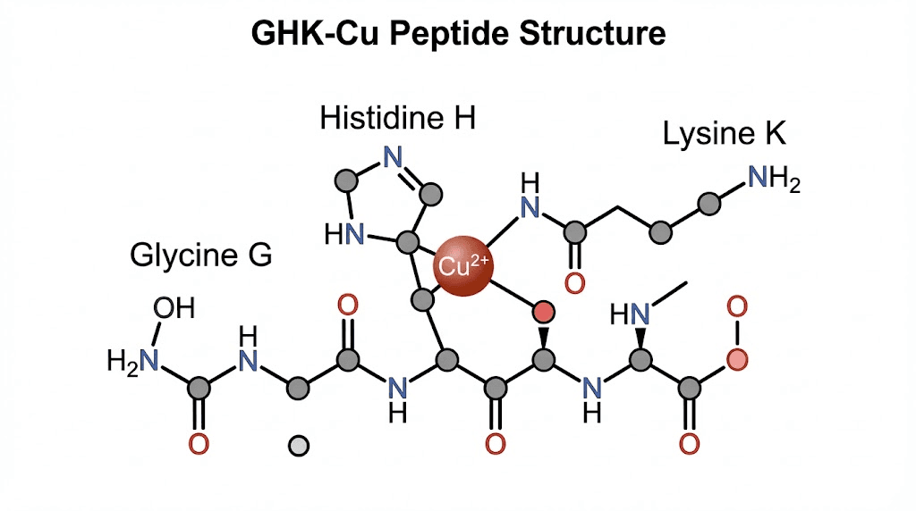 GHK-Cu copper peptide molecular structure diagram