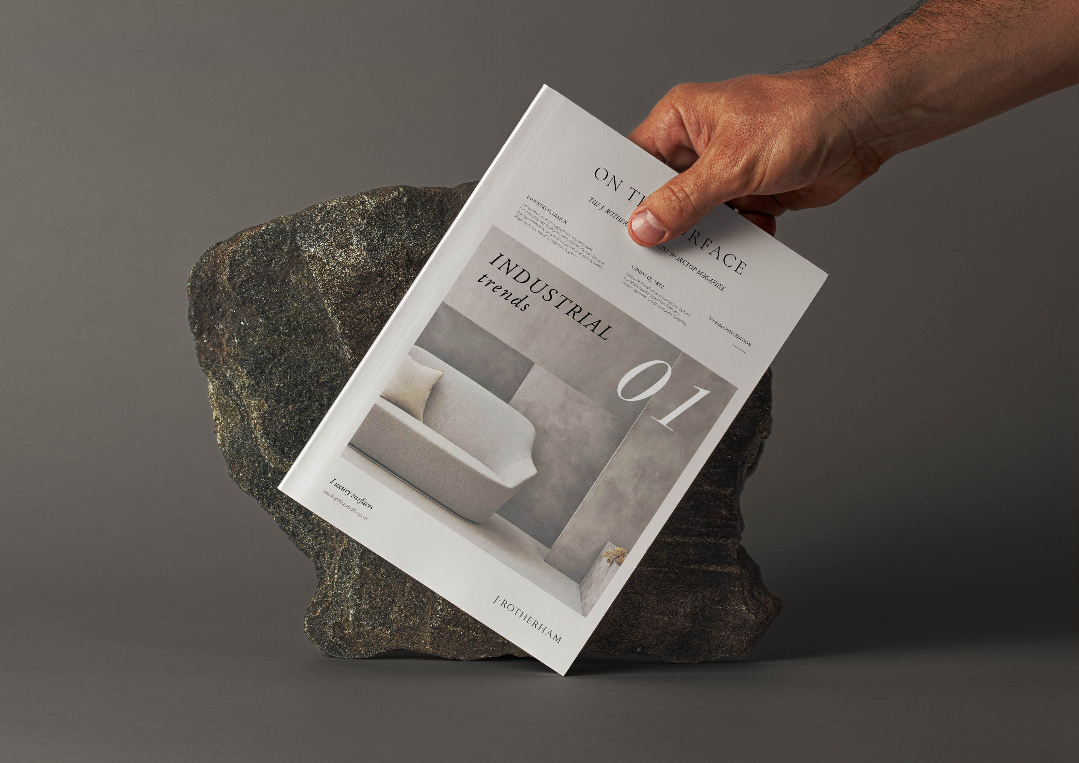 Premium brand brochure showcasing luxury identity design, editorial layout, bespoke typography and high-end printed marketing materials