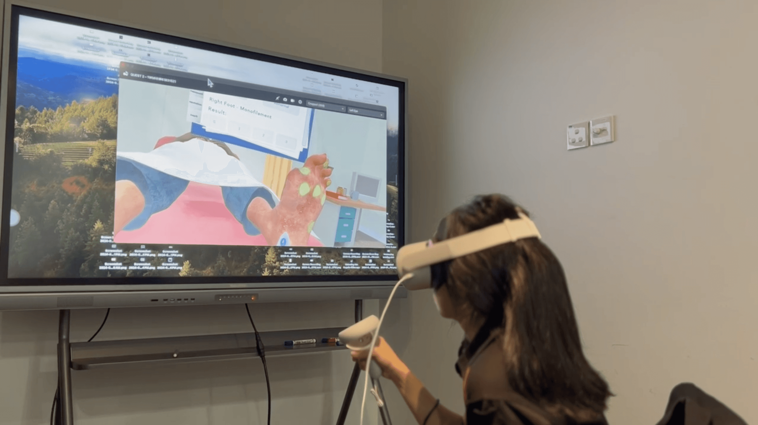 VR simulation screen recording