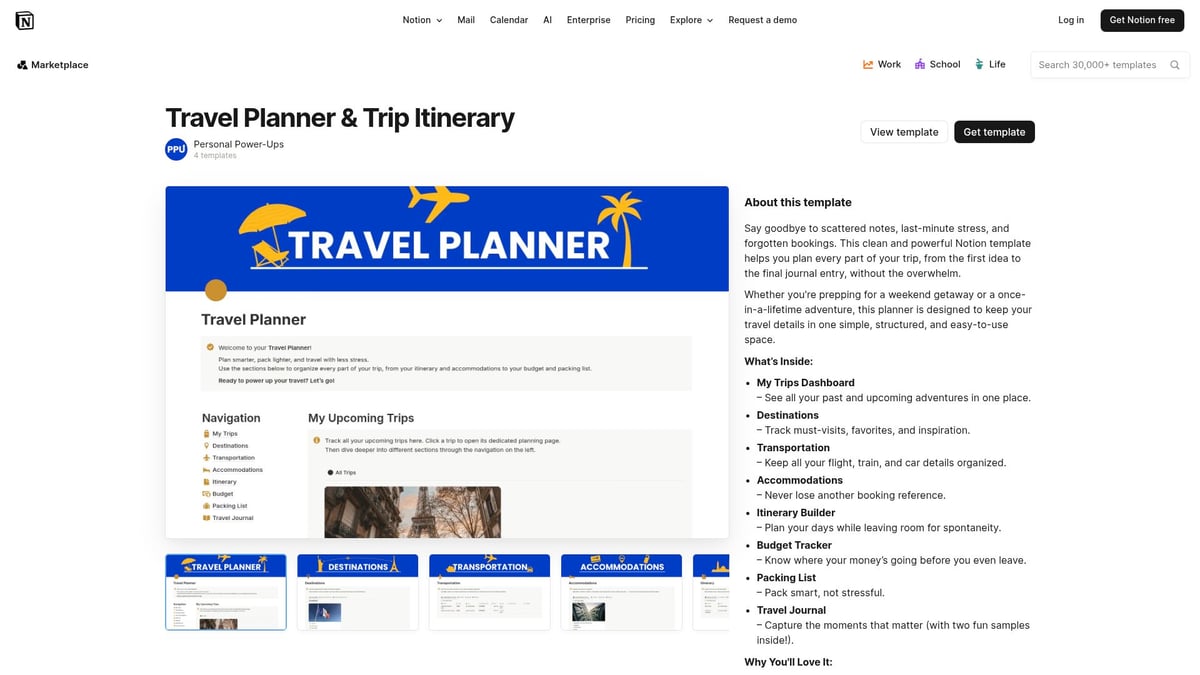 7 Notion Travel Planner Templates to Organize Your 2026 Trips - Travel Planner & Trip Itinerary by Personal Power-Ups
