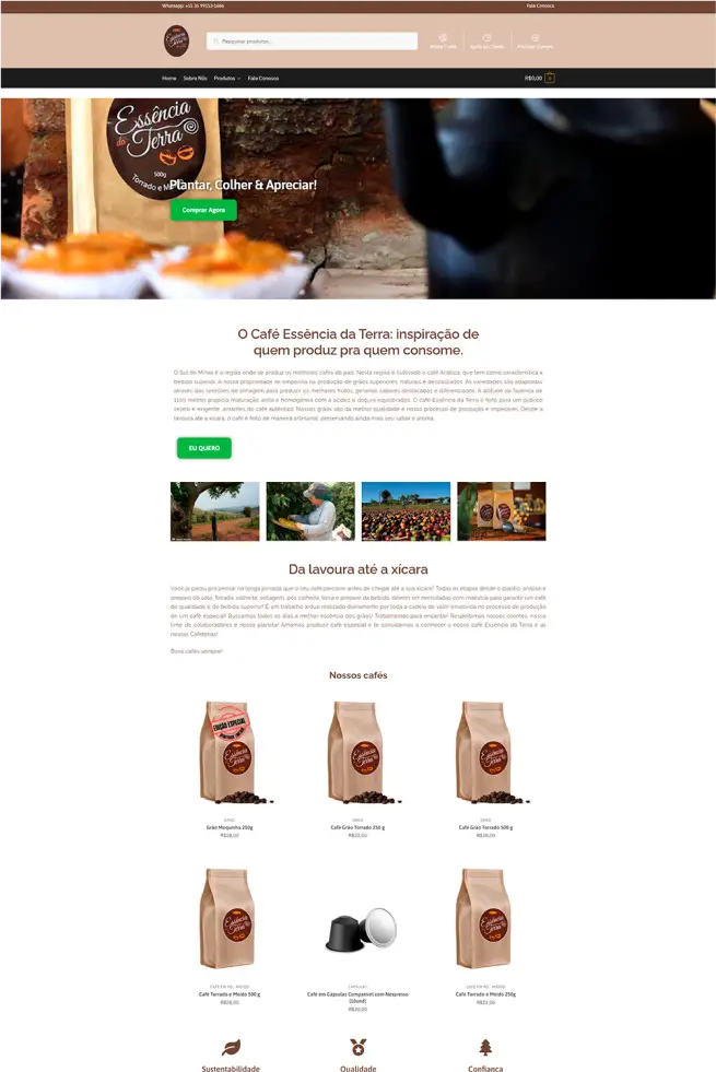 Site Café Essência da Terra