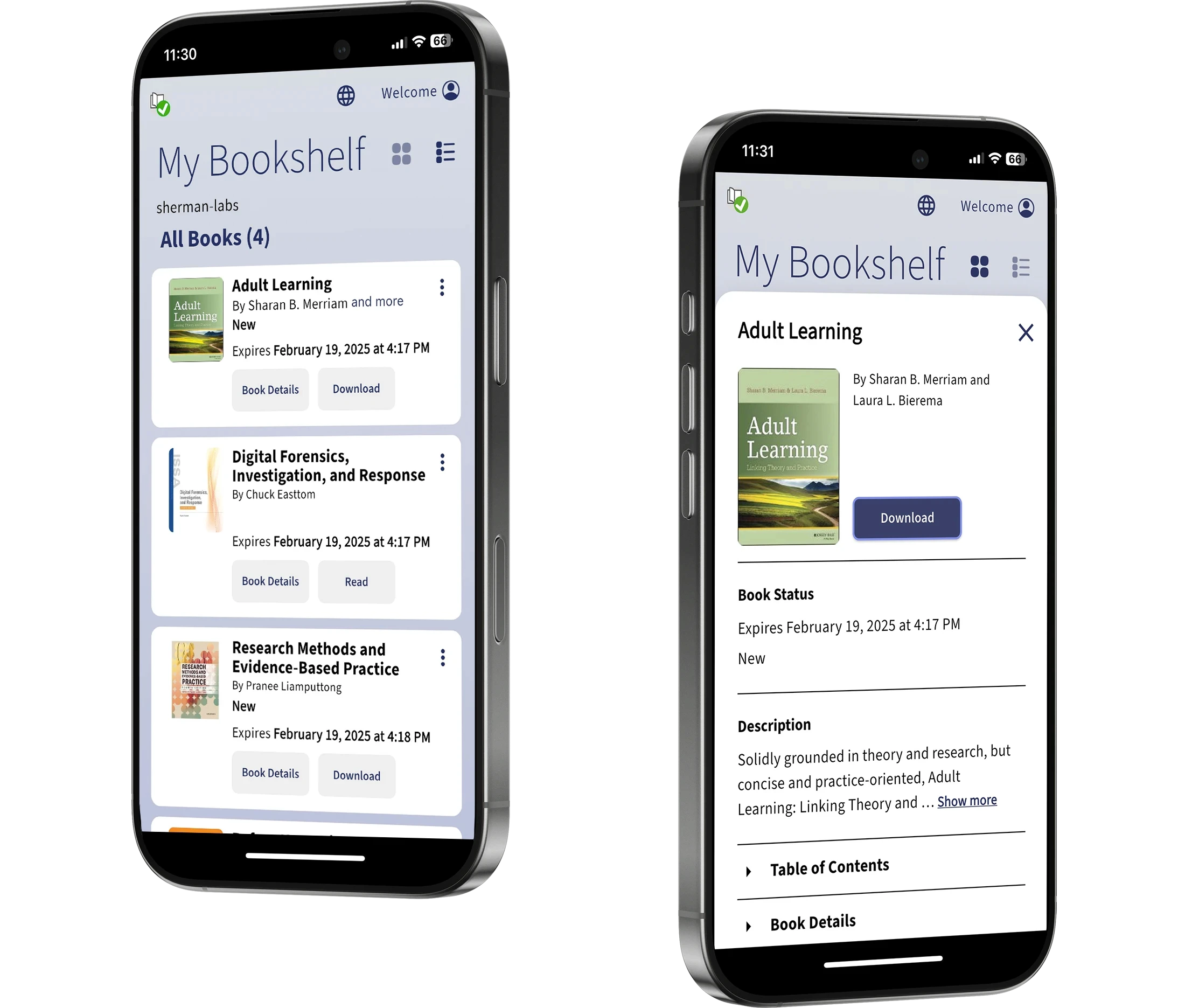 ebook central on a pair of mobile devices